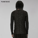 Goth-Strick-Langarm-T-Shirt mit Aufdruck