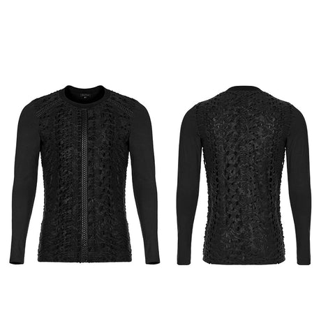 Goth-Strick-Langarm-T-Shirt mit Aufdruck
