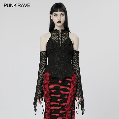 Goth Sexy Spitzen-T-Shirt