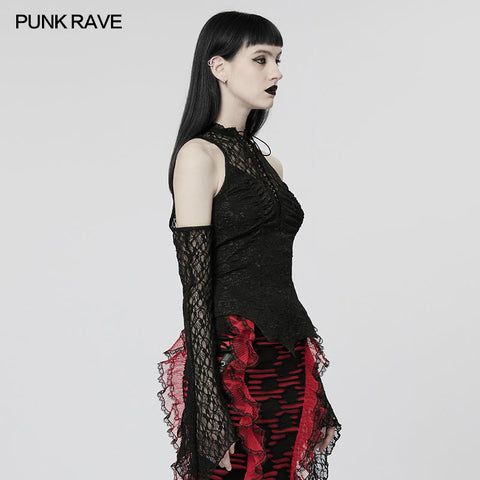 Goth Sexy Spitzen-T-Shirt