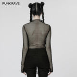 Punk Sexy elastisches Mesh-T-Shirt