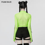 Punk Sexy elastisches Mesh-T-Shirt