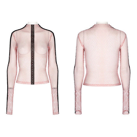 Punk Sexy elastisches Mesh-T-Shirt