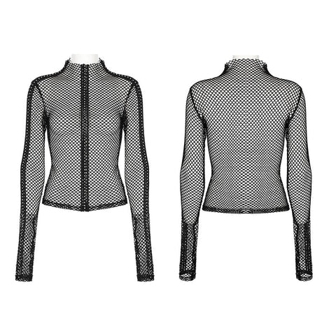 Punk Sexy elastisches Mesh-T-Shirt