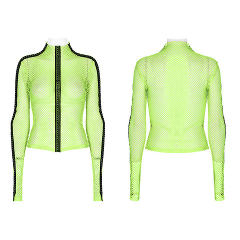 Punk Sexy elastisches Mesh-T-Shirt