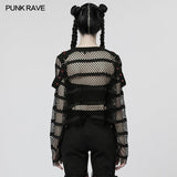 Punk lockeres Mesh-T-Shirt