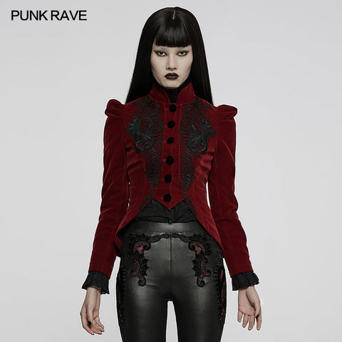 Red Velvet Elegante Gothic-Vampirjacke