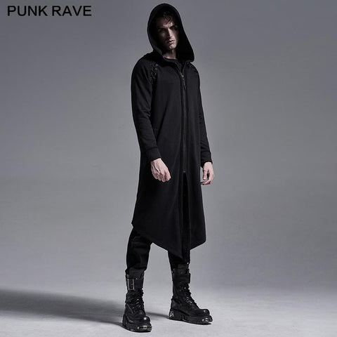 Mittellanger Punk-Hoodie-Mantel