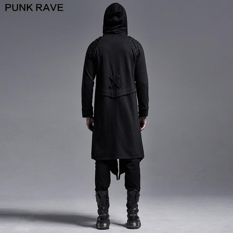 Mittellanger Punk-Hoodie-Mantel