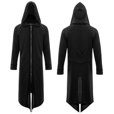 Mittellanger Punk-Hoodie-Mantel