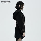Gothic Daily Wear Fleece-Mantel mit Kapuze