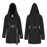 Gothic Daily Wear Fleece-Mantel mit Kapuze