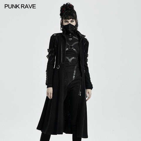 Punk-lässiger mittellanger Mantel