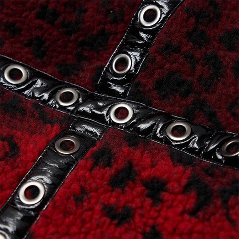 Punk-Kurzmantel mit Leopardenmuster