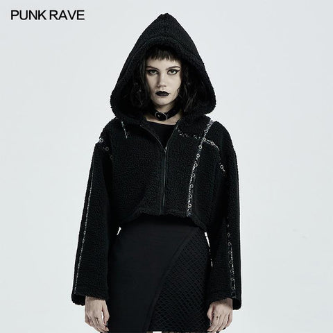 Punk-Kurzmantel mit Leopardenmuster