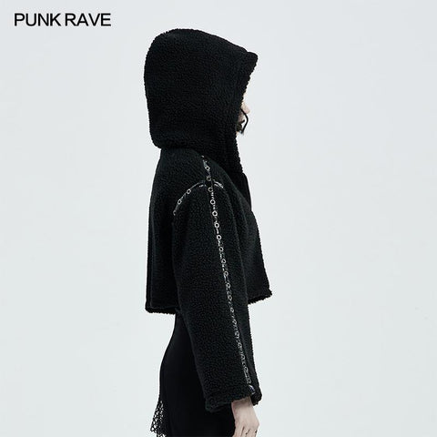 Punk-Kurzmantel mit Leopardenmuster