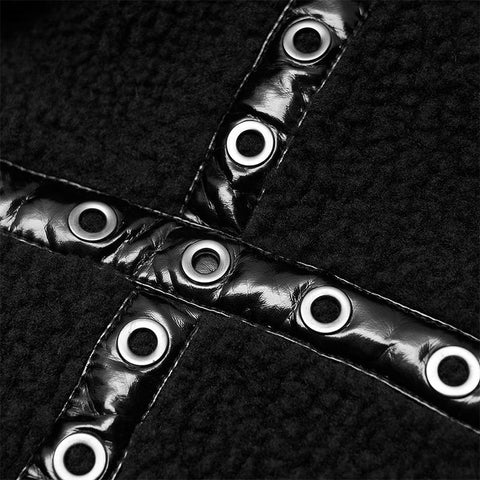 Punk-Kurzmantel mit Leopardenmuster