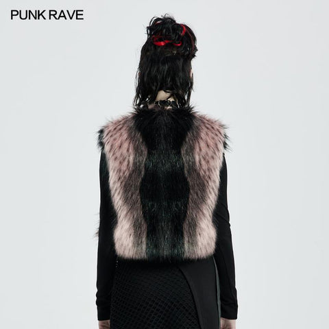 Punk-Wollmantel mit schwarzen Streifen