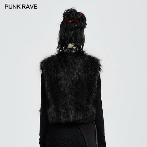 Punk-Wollmantel mit schwarzen Streifen