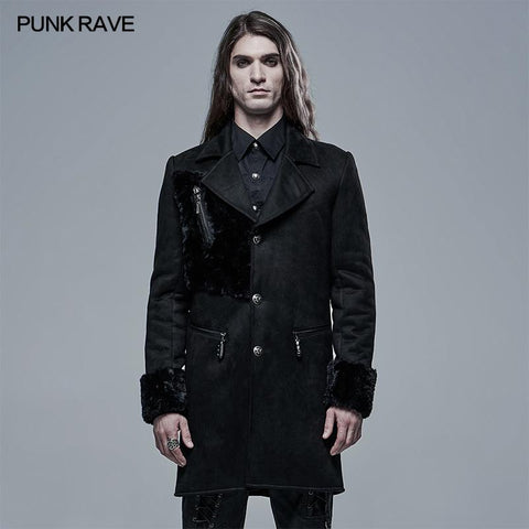 Punk Mittellange Wildlederjacke