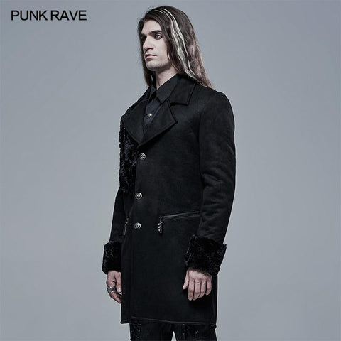 Punk Mittellange Wildlederjacke