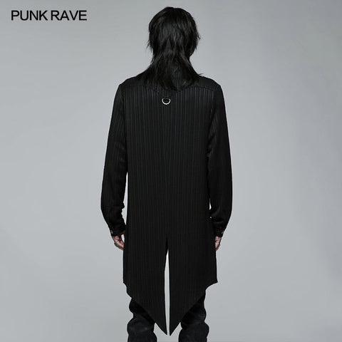 Gothic-Shirt mit Schwalbenschwanz in mittlerer Länge