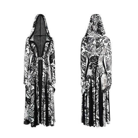 Goth Dark Wizard Langer Mantel
