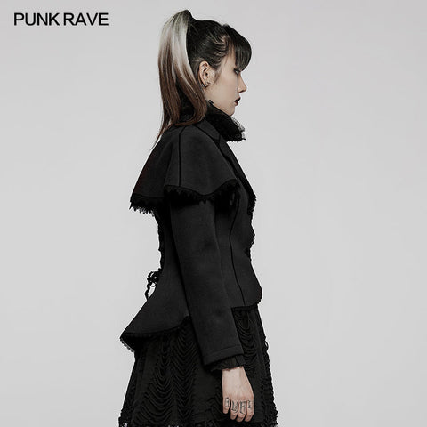 Gothic-Jacke aus Wollimitat