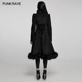 Goth wunderschöner langer Mantel aus Kunstwolle