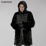 Mittellanger Mantel aus Punk-Wollimitat