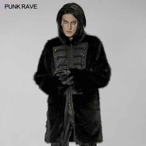 Mittellanger Mantel aus Punk-Wollimitat