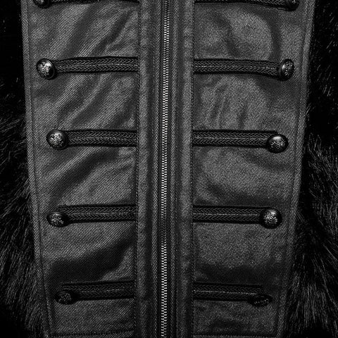 Mittellanger Mantel aus Punk-Wollimitat
