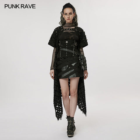 Die ausgehöhlte Strickjacke im postapokalyptischen Stil