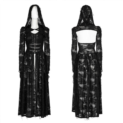 Dunkler Gothic-Strickmantel