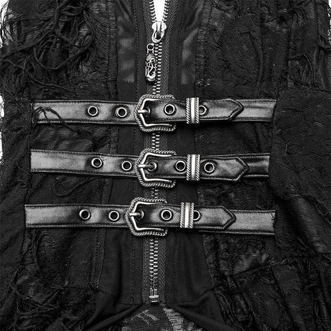 Dunkler Gothic-Strickmantel
