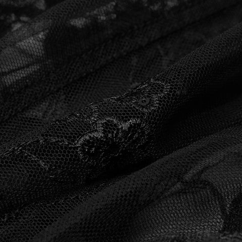 Gotischer 3D-gestickter langer Mantel aus Spitze