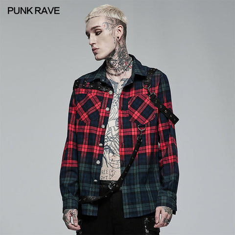 Punk-Farbkariertes Hemd